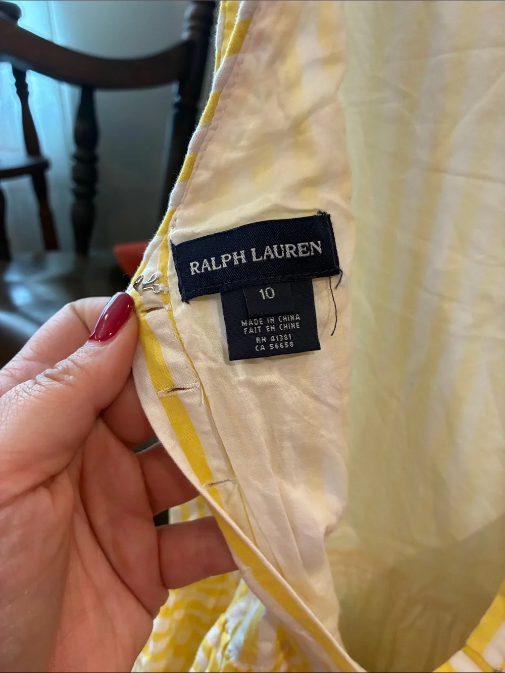Girls' Yellow Stripe Sleeveless Cotton Dress Ralph Lauren